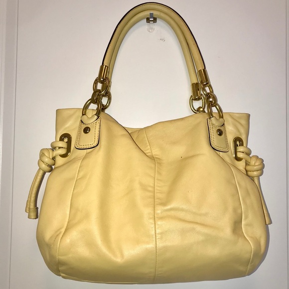 Coach Pastel Yellow/Buttercup Leather Satchel - Picture 5 of 12